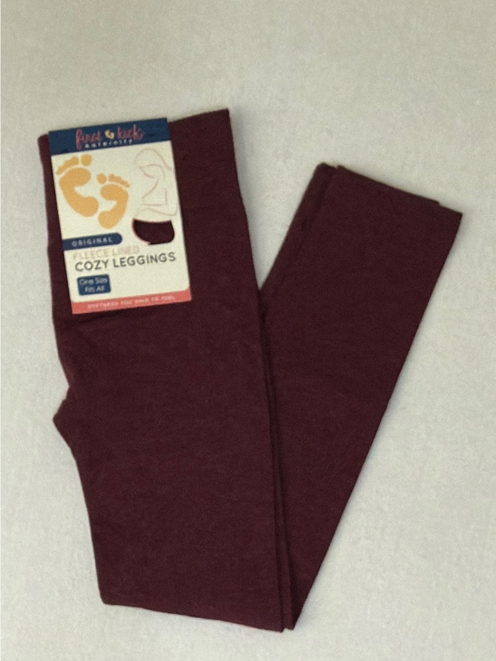 First Kick Maternity Fleece Lined Leggings Burgundy OS